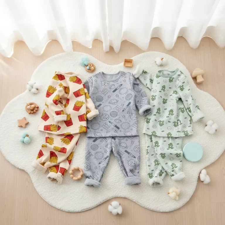 1-5-Years-Baby-Thermal-Underwear-5pcs-Cartoon-Baby-Outfit-Set-Fleece-Lined-Thickened-Cotton-Blend-Pajamas