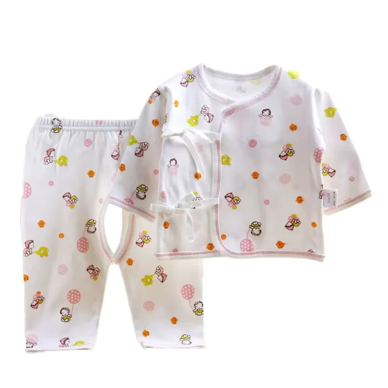 100-Cotton-Infant-Underwear-Set-Newborn-Casual-Two-Piece-Anti-Bacterial-Animal-Print-Button-Closure-for-Spring