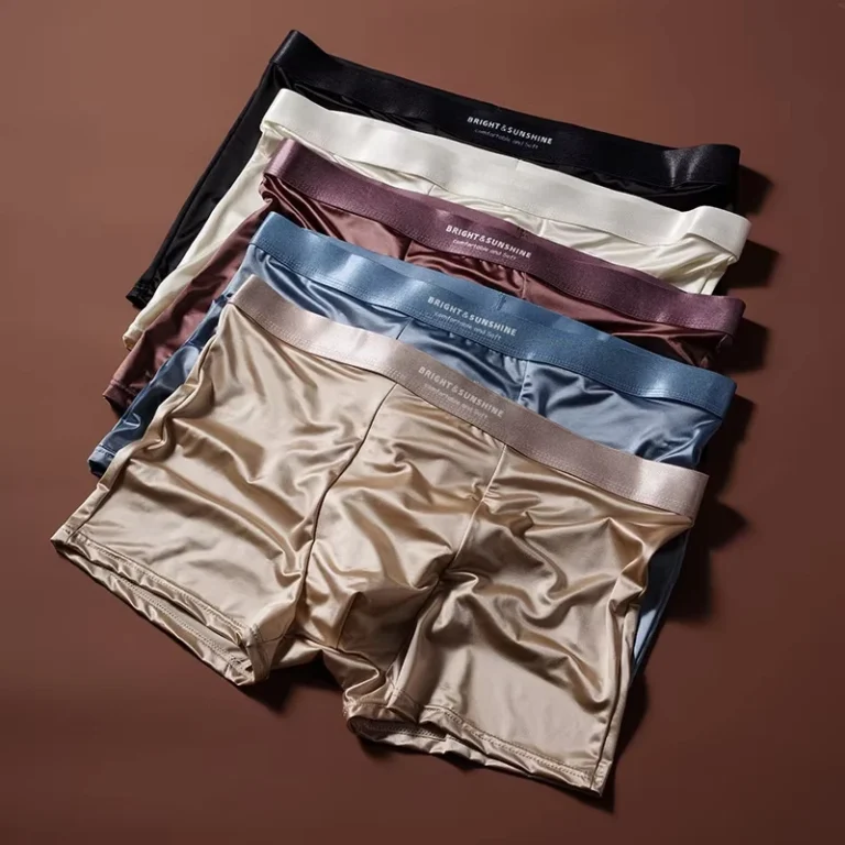 10A-Satin-Light-Luxury-Mens-Underwear-Antibacterial-Crotch-Breathable-Smooth-Seamless-Ice-Silk-Woven-Logo-Waist-Knitted-Boxers