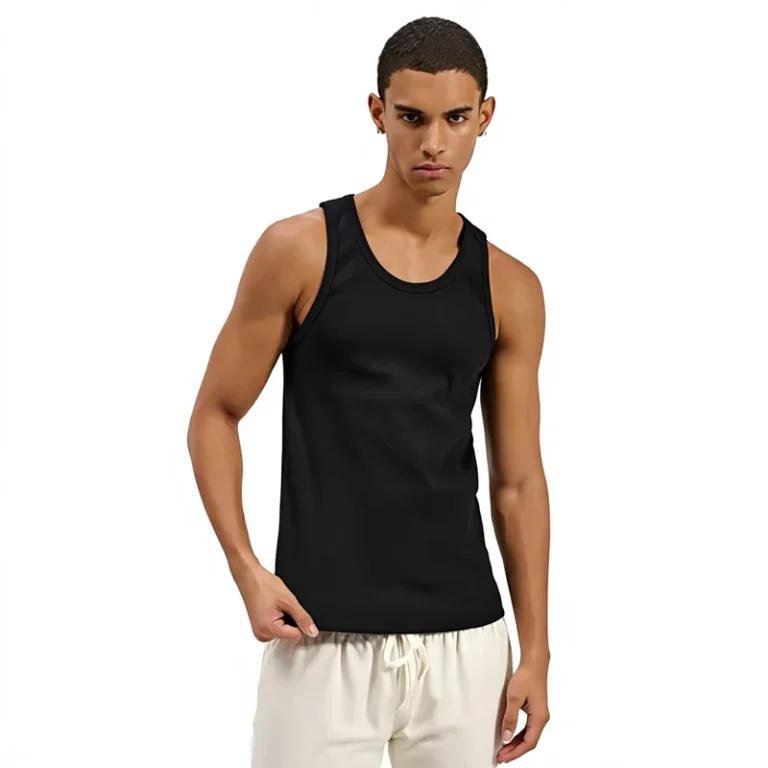 400g-Cotton-Knitted-Mens-Vest-Slim-fit-Sports-Fitness-Undershirt-White-Sleeveless-T-shirt-Available