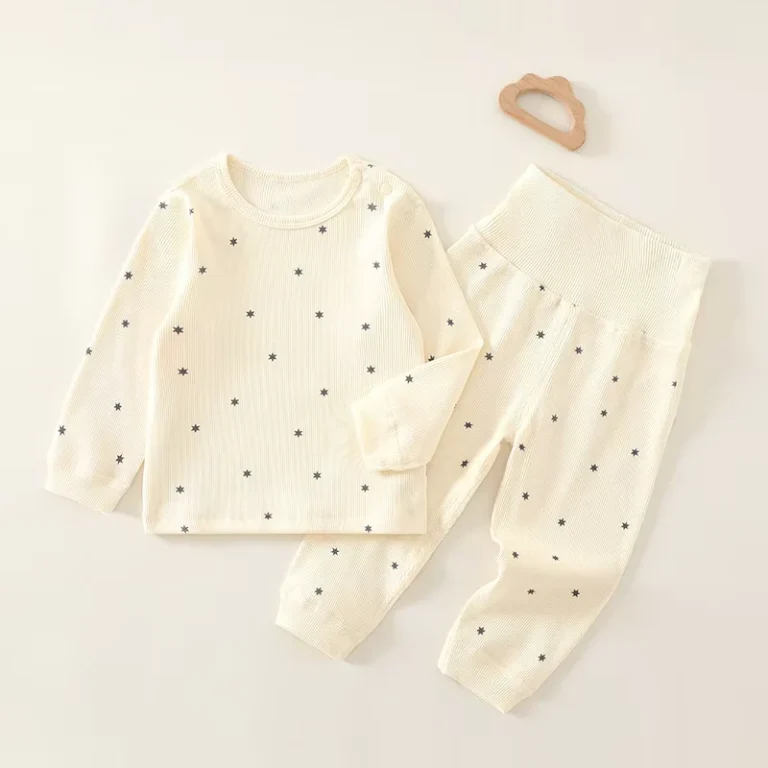 Babies-Autumn-Cartoon-Long-Underwear-Set-Seamless-Inner-Wear-for-Girls-Boys-High-Waisted-Tummy-Protecting-Pajamas