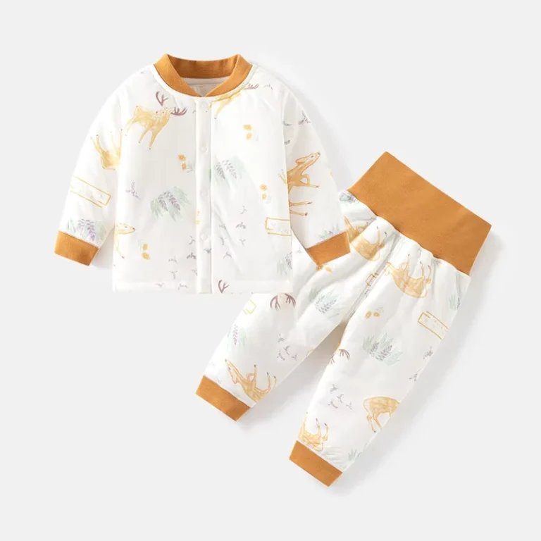Baby-Clothing-Sets-Casual-Thermal-Underwear-Quilted-100-Cotton-High-Waist-Belly-Protection-Open-Front-Design-Toddler-Girls