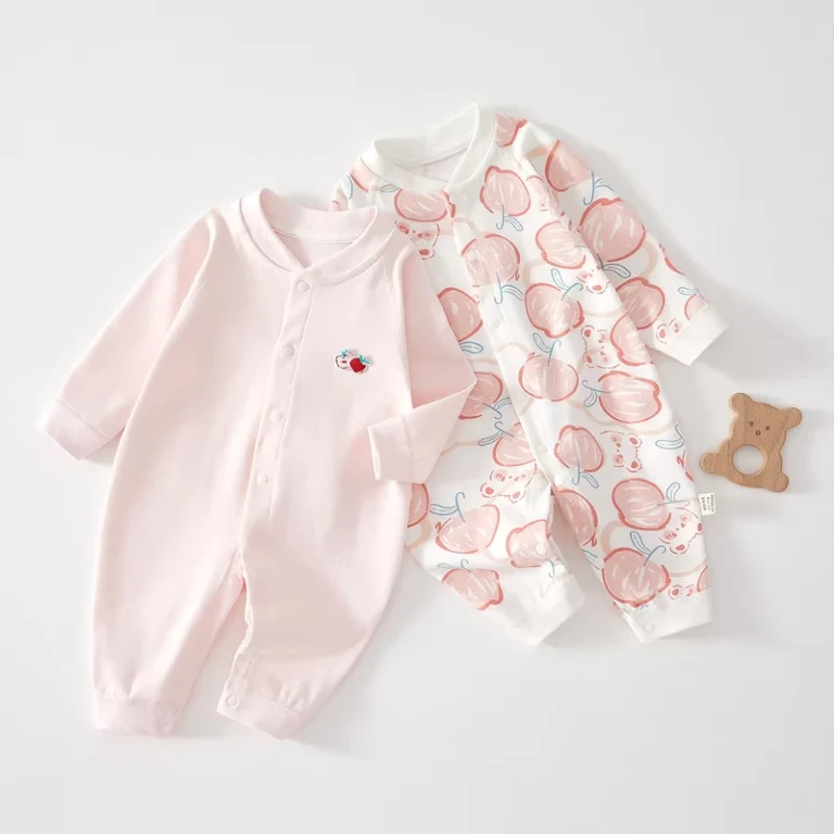 Baby-One-Piece-Clothes-Pure-Cotton-Newborn-Romper-Crawling-Suit-Spring-Autumn-Seamless-Base-Layer-Underwear-Pajamas-Cartoon