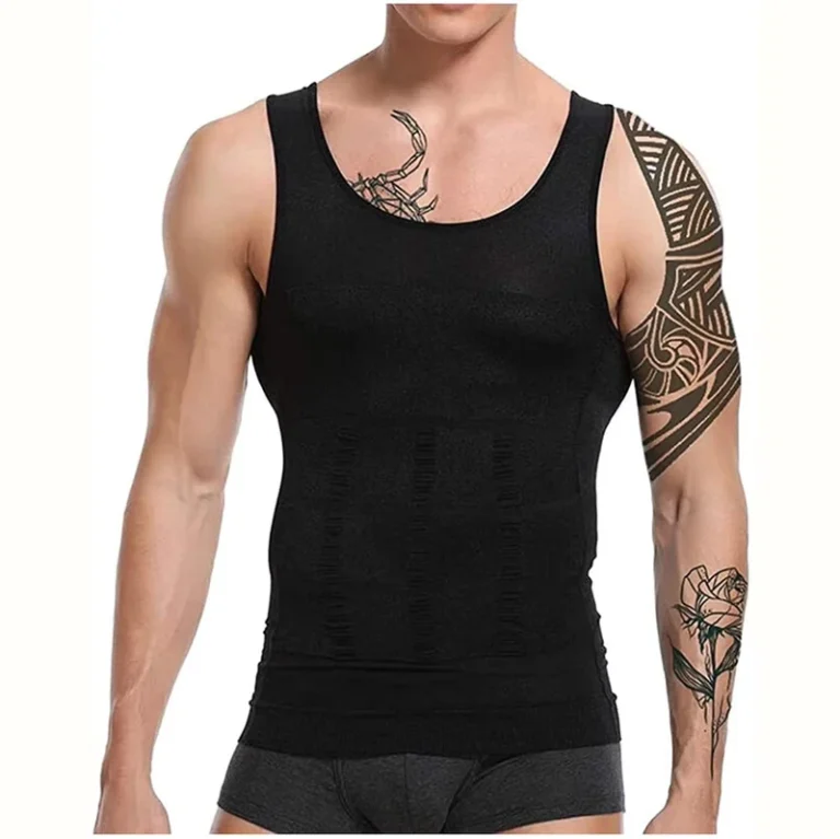 Best-Selling-Mens-Lightweight-Breathable-Active-Tops-Slimming-Body-Shaping-Vest-Compressed-Undershirt-Spandex-Nylon-Crew-Neck