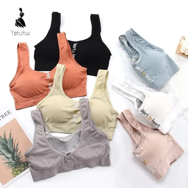 Big-V-Beautiful-Back-Wirefree-Womens-Bra-With-Chest-Pad-Letter-Print-Sports-Bra