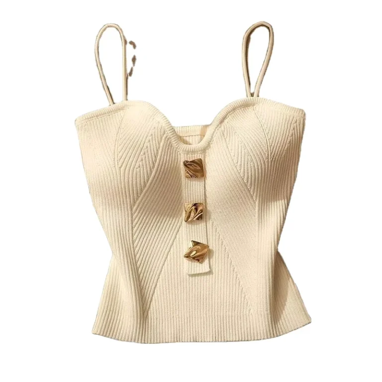 Boutique-Summer-New-Fashionable-Knitted-Strapless-Camisole-Womens-Tank-Tops
