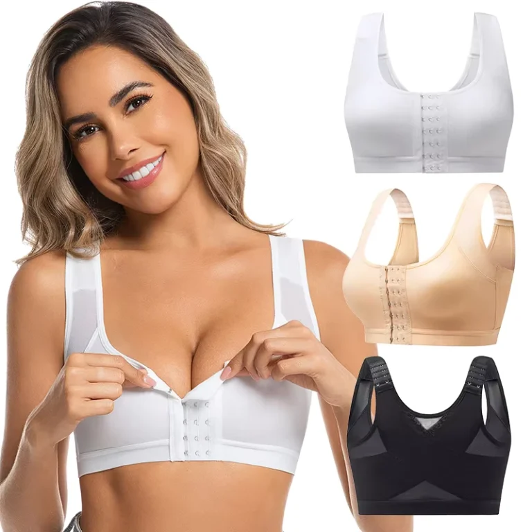 Bra-womens-front-button-adjustable-corset-bra-large-size-without-steel-rings-chest-makes-smaller-breathable-sports-yoga