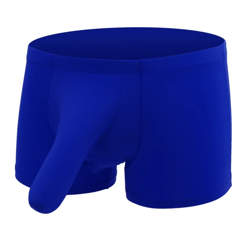 Breathable-Low-Rise-Mens-Underwear-Separated-Pouch-Ice-Silk-Nylon-Boxer-Briefs-Elephant-Nose-Trunks