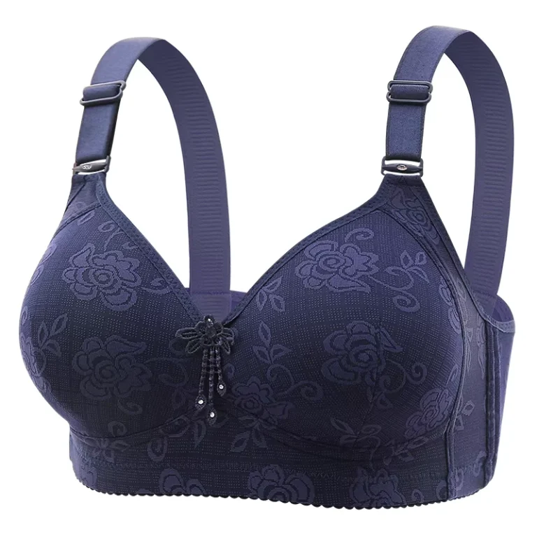 Breathable-Summer-Adjustable-Strap-Womens-Sewn-Bra-Three-Hook-and-eye-Closure-Three-Quarters-Cup-Wire-Free-Everyday-Wear-Bow