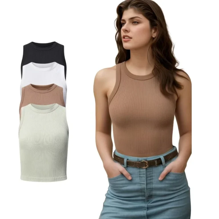 Breathable-Sweet-Sleeveless-Ribbed-Tank-Top-Seamless-Women-Camisole