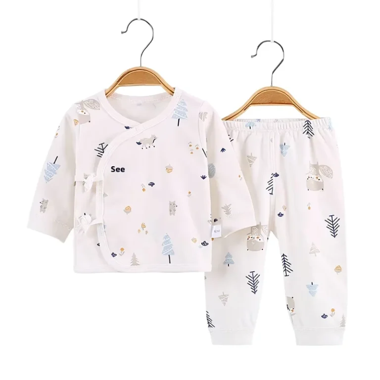 Cartoon-Animal-Flowers-Baby-Underwear-Set-Autumn-Newborn-Combed-Cotton-Warmth-Only-Change-Hangtag