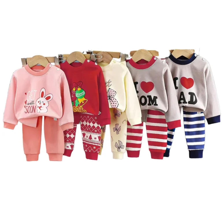 Childrens-Underwear-Set-New-Baby-Warm-Boys-Girls-Autumn-Pure-Cotton-Garment-Dyed-Cartoon-Printed-Color-Matching-Can-Be