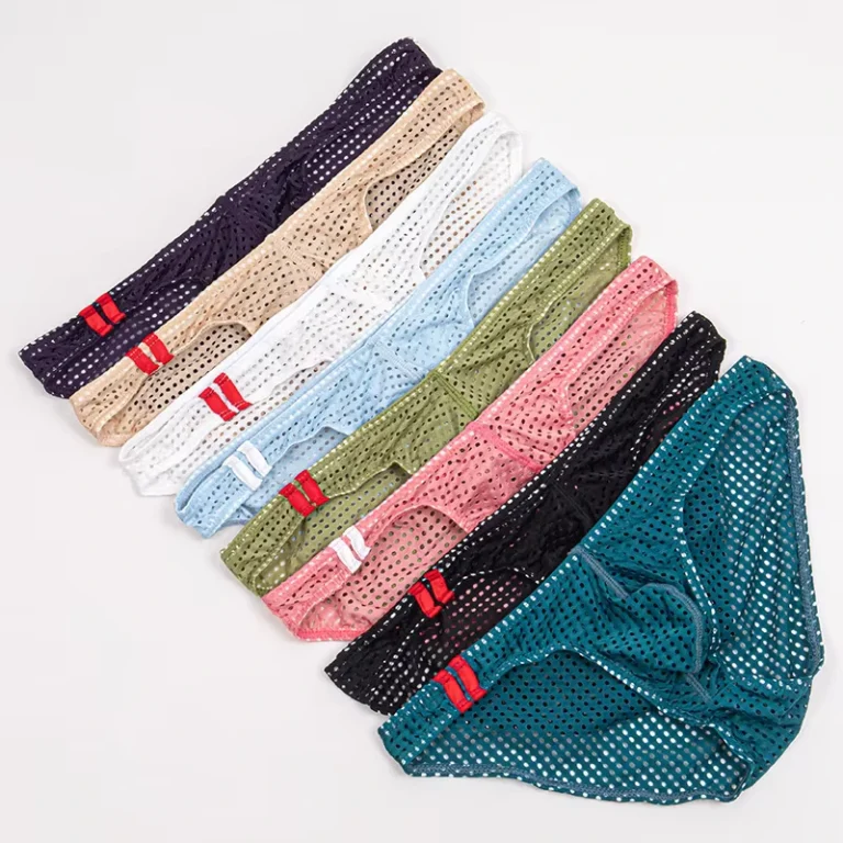 Comfortable-Mens-Mesh-Briefs-Solid-Low-Waist-Sexy-Briefs-U-shaped-Boxers-Briefs