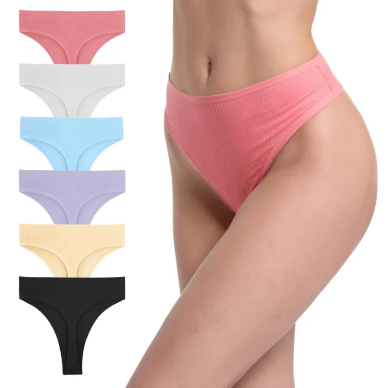 Comfortable-Ribbed-Womens-Briefs-Solid-Color-Low-Waist-Hip-Lifting-Breathable-Girls-Underwear