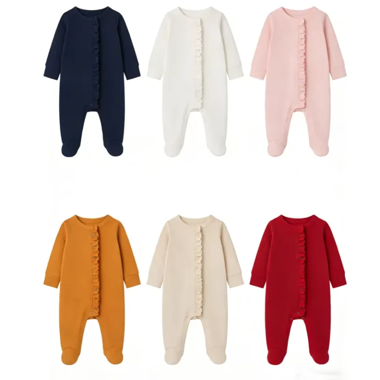 Comfortable-Ruffled-Baby-Girl-Underwear-Rompers-Crafted-From-Soft-Cotton-Are-Newborn-Footed-Onesie-Pajamas-Cozy-One-PCS-Clothes