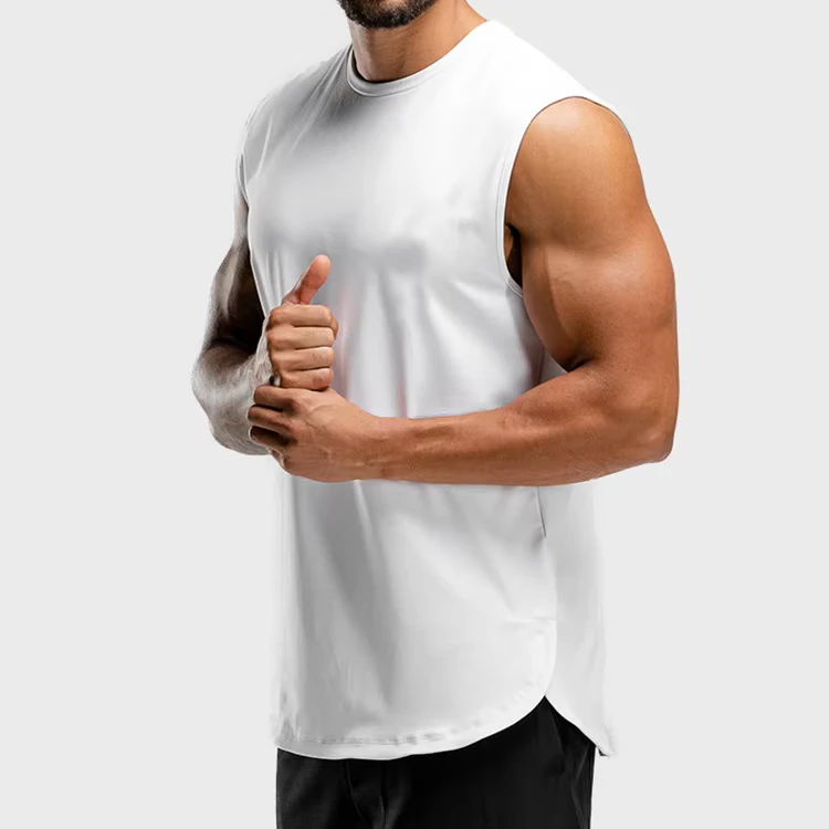 Compression-Activewear-Viscose-Singlet-Body-T-Shirts-Sport-Swear-Workout-Undershirt-White-Gym-MenS-Tank-Tops