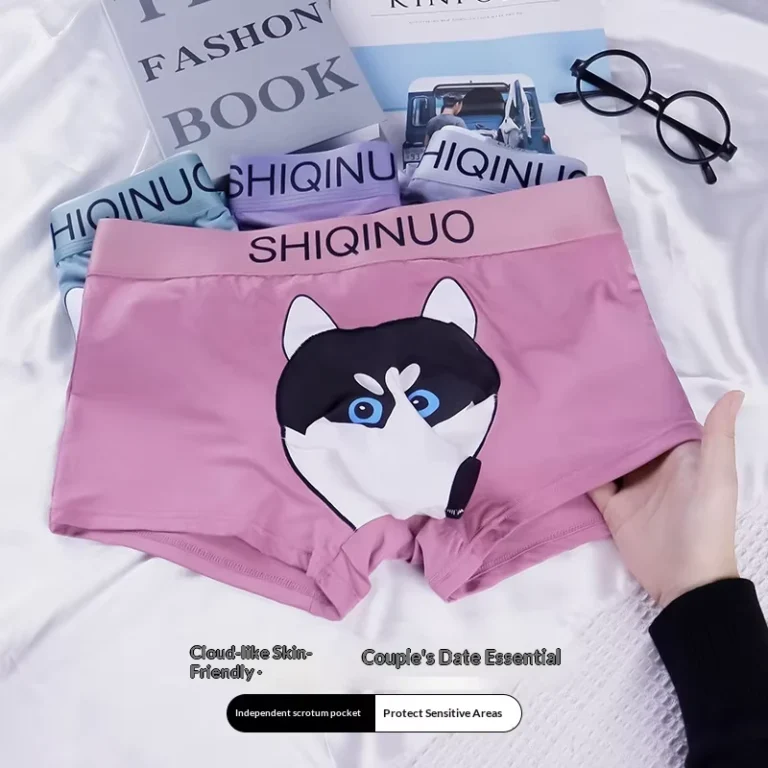 Cross-Border-Mens-Teenagers-Boxer-Briefs-Bullet-Shaped-Design-Cartoon-Three-Dimensional-Puppy-Crotch-Modal-Underwear