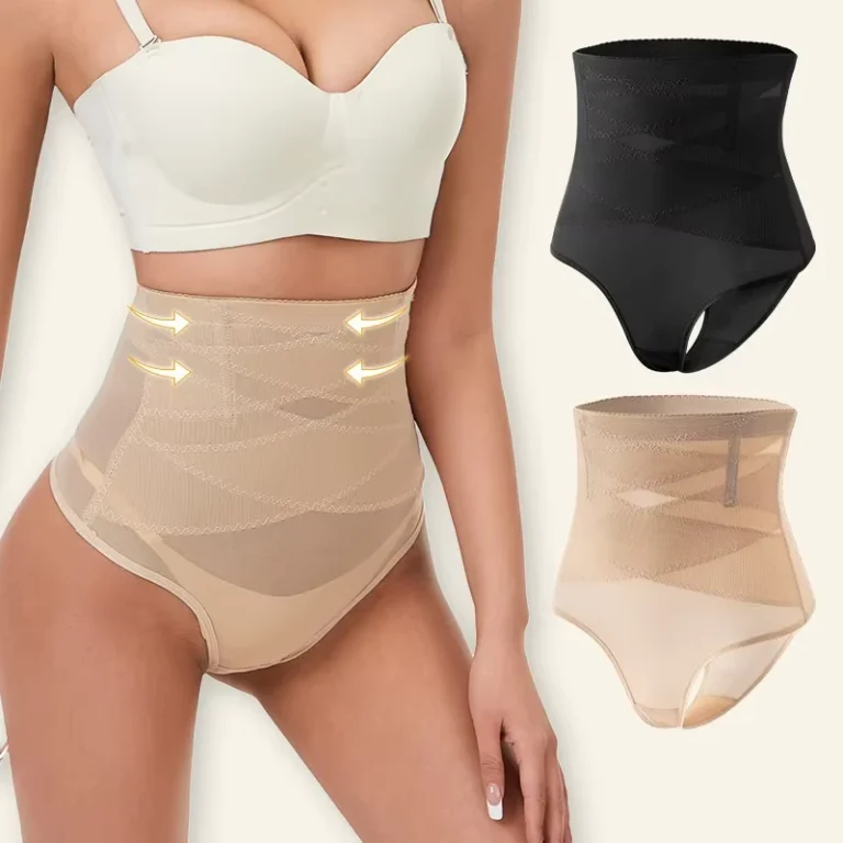 Cross-border-European-American-Size-Cross-High-Waist-Plus-Size-Thong-Underwear-Womens-Belly-Control-Anti-Bacterial-Nylon