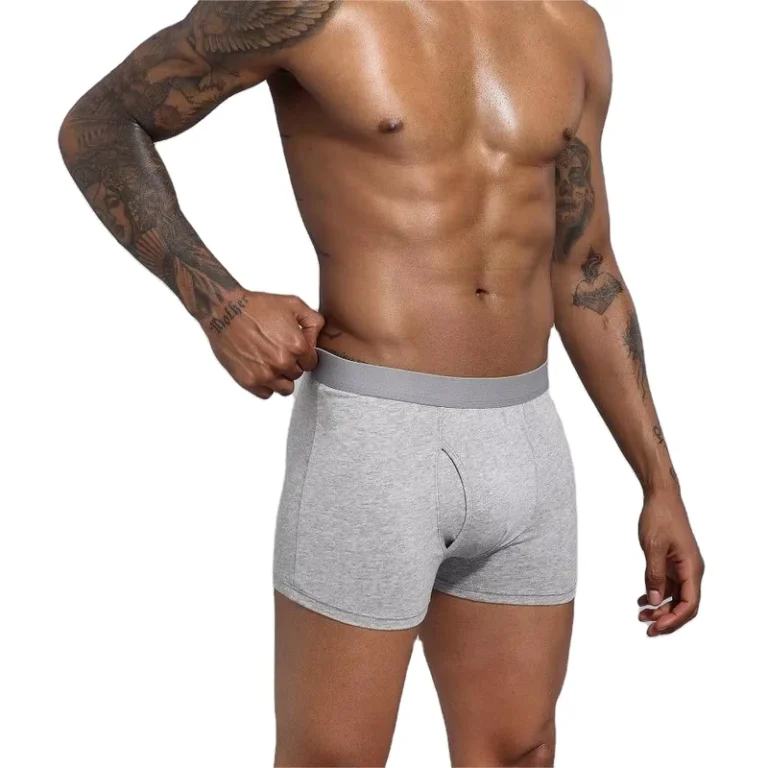Custom-100-Cotton-Mens-Mid-Rise-Stretch-Boxer-Briefs-Solid-Color-Athletic-Breathable-Knitted-Underwear-Comfortable