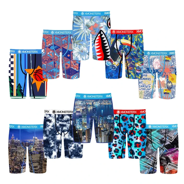 Custom-Digital-Printing-Mens-Polyester-Boxers-Briefs-Underwear-Shorts-Plus-Size-Classic-Mid-rise-Thin-Boxer