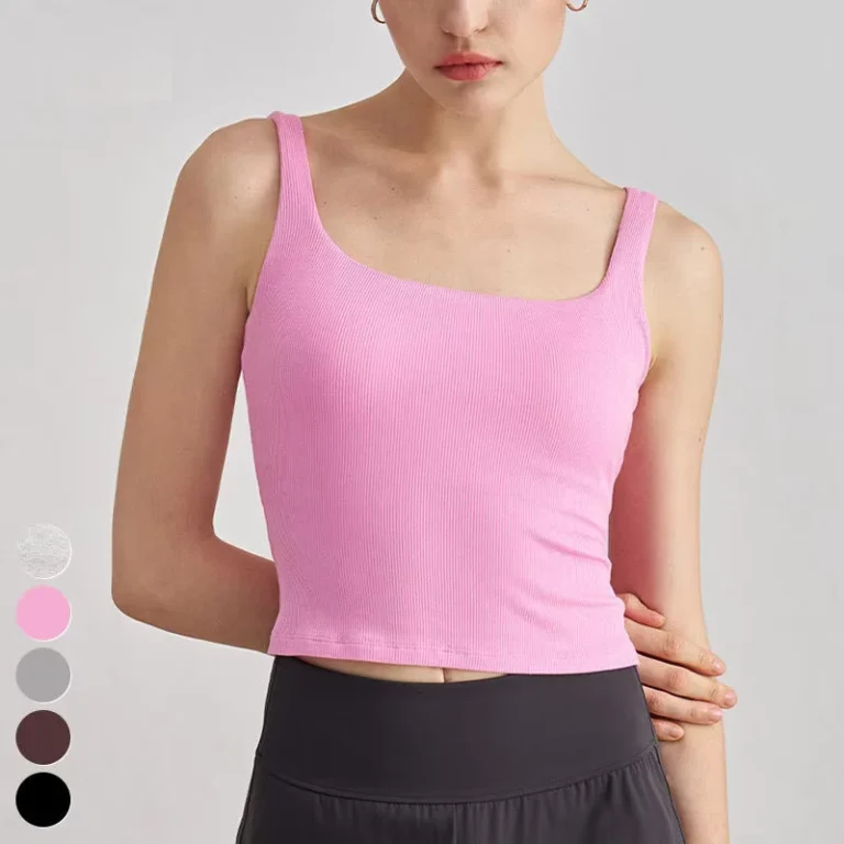 Custom-Logo-Girls-Ribbed-Camisole-Running-Gym-Yoga-Womens-Tank-Tops