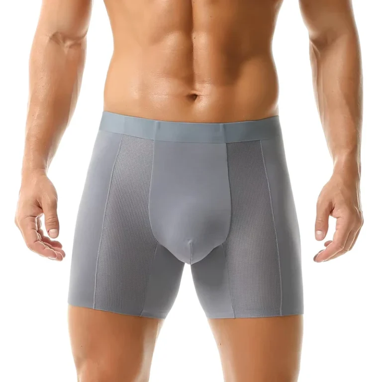 Custom-Logo-Mens-Underwear-Mid-Waist-Modal-Seamless-Breathable-Boxer-Brief-Plus-Size-Anti-abrasion-Mesh-Design-Boxers-for-Men