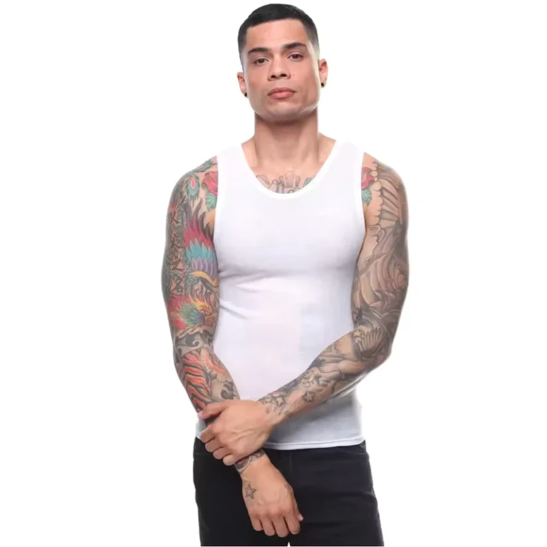 Custom-Mens-Tank-Top-T-Shirts-Casual-Ribbed-Mesh-Undershirt-with-Button-Decoration-Knitted-Weaving-Method