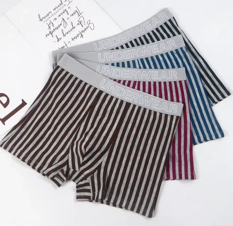 Custom-Plus-Size-Mid-Waist-Flat-Angle-Traceless-Design-Mens-Underwear-Elastic-Striped-Mens-Boxer-Briefs