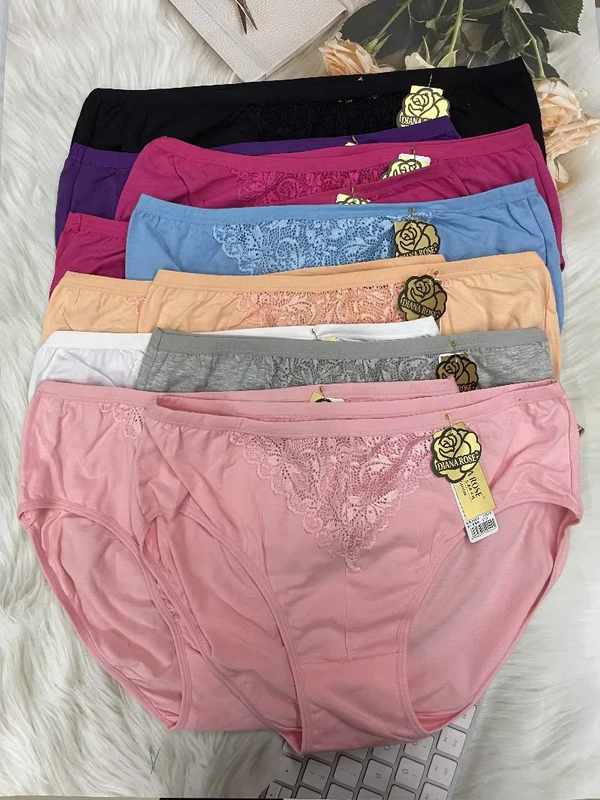 DIANA-ROSE-Plus-Size-Ladies-Briefs-Cotton-Mid-Waist-Big-Size-Women-Lace-Underwear-Comfortable-and-Breathable-High-Quality