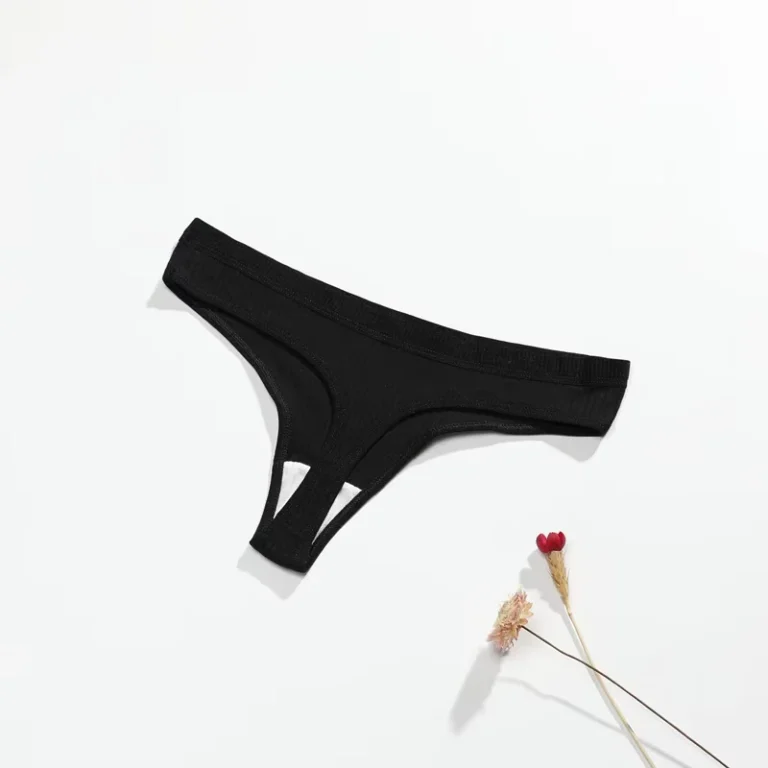 Direct-Selling-Womens-Temptation-Sexy-Thong-Breathable-Silk-Cotton-Underwear-Solid-Color-Threaded-Intimates-Accessories