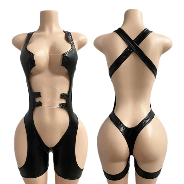 ELITES-Club-Wear-Sex-Underwear-Sexy-Lace-Mesh-Gauze-Hanging-Neck-Back