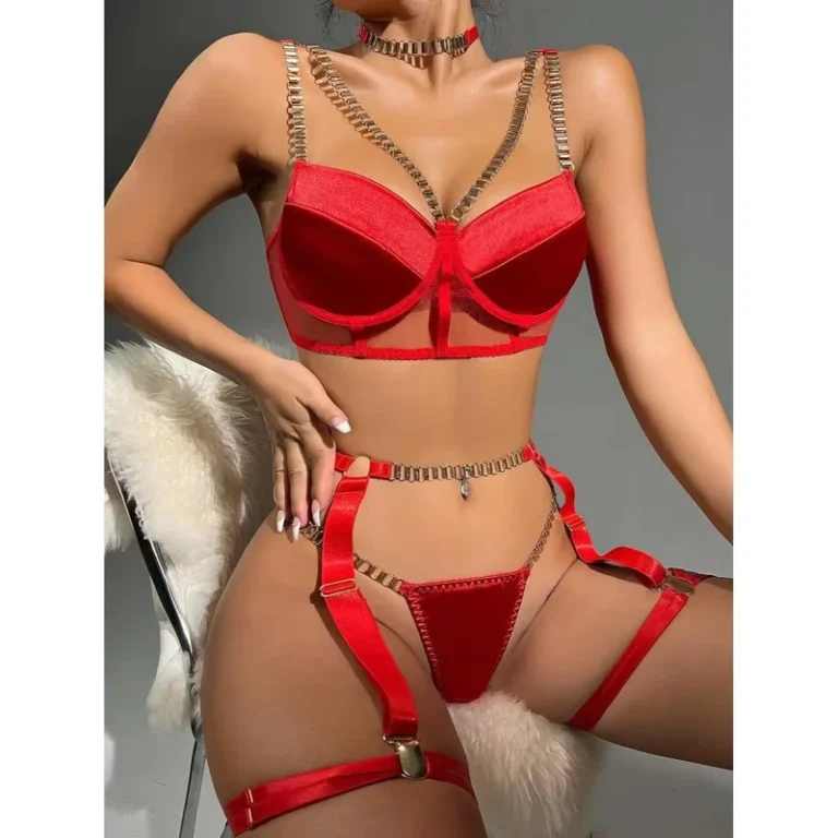 European-and-American-Sex-Lingerie-with-Sexy-Metal-Buckle-Design-Strappy-Shaping-and-Sexy-Lingerie-Set