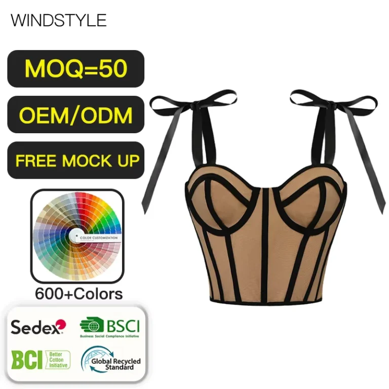 Exquisite-Satin-Cropped-Camisole-Sexy-Slim-Joker-Shorts-Contrast-Strap-Breathable-Umbilical-Rims-Halter-Lace-Ribbon-Tank