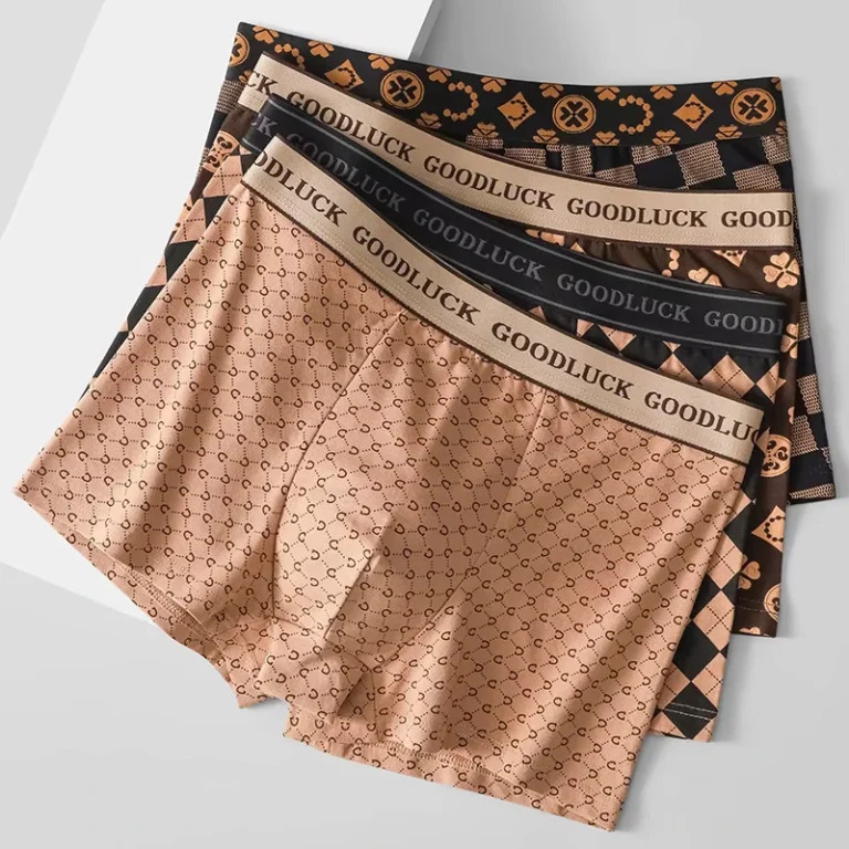 FF4375-Luxury-Comfortable-Breathable-Mens-Boxer-Briefs-Trunk-Underpants-Underwear-Printed-Plaid-Mens-Boxers