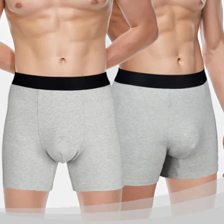 Factory-Custom-Mens-Underwear-High-Waisted-Cotton-Boxers-Solid-Color-Large-Size-High-Rise-Breathable-Knitted-Fabric-Shorts