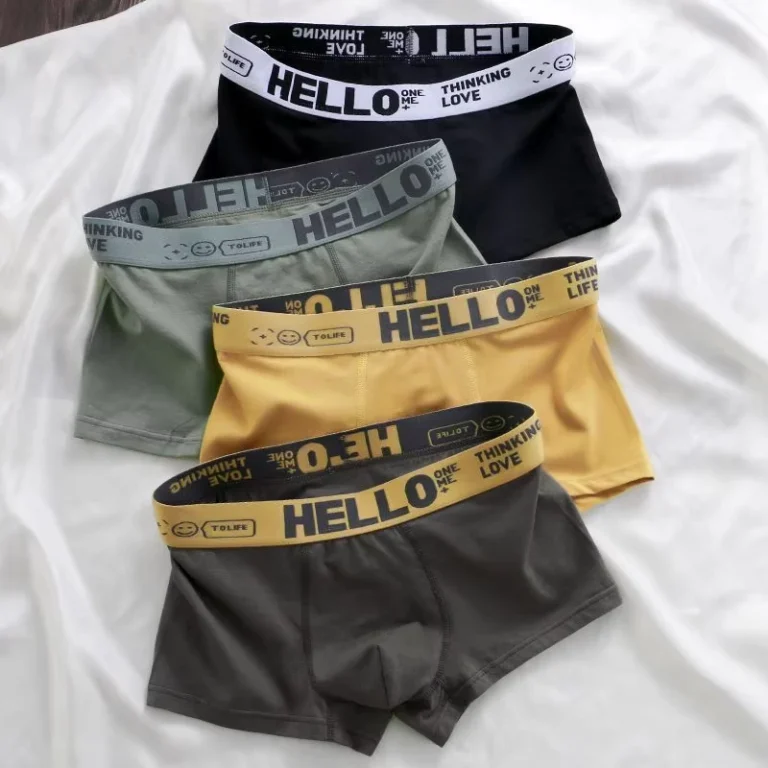 Factory-Mens-Underwear-Antibacterial-Comfortable-and-Breathable-Mid-Waist-Underpants-Mens-Flat-Corner-Underpants