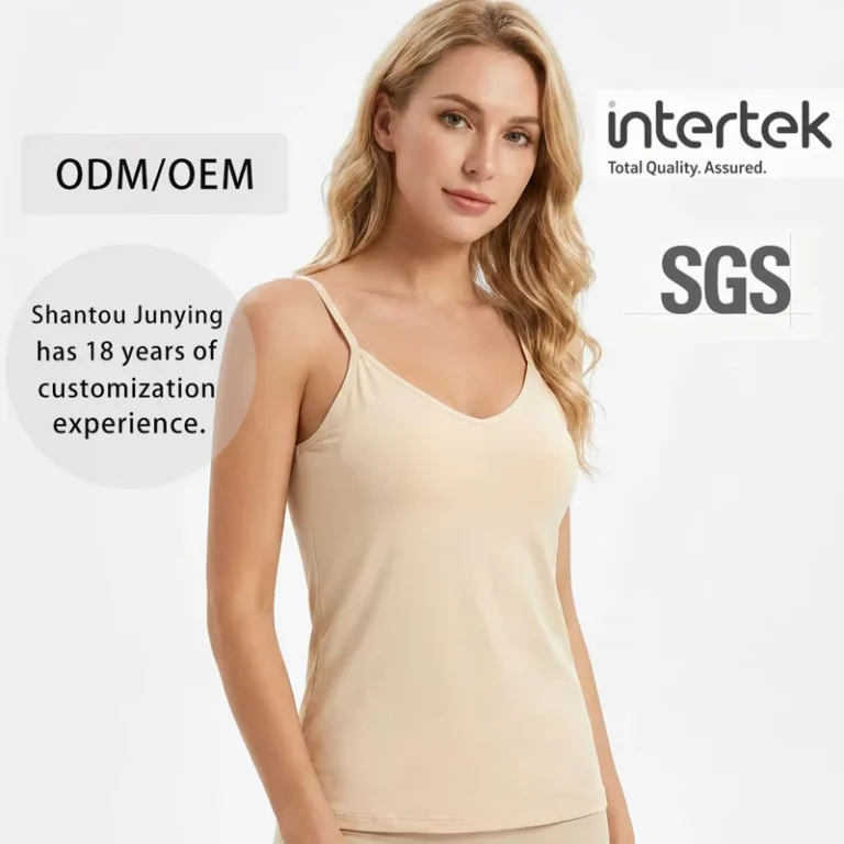 Factory-OEM-ODM-Custom-Logo-Wireless-Seamless-Camisole-With-Built-in-Bra-Adjustable-Strap-Padded-Women-Tank-Top