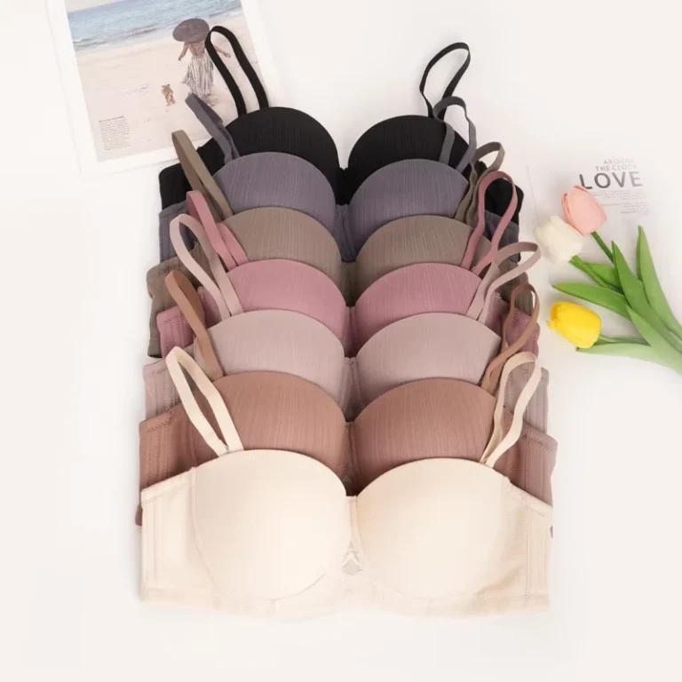 Factory-Stock-Summer-Style-Seamless-Underwire-Half-Cup-Halter-Bras-Steelring-Gathers-Top-Prevents-Sagging-Adjustable-Shoulder