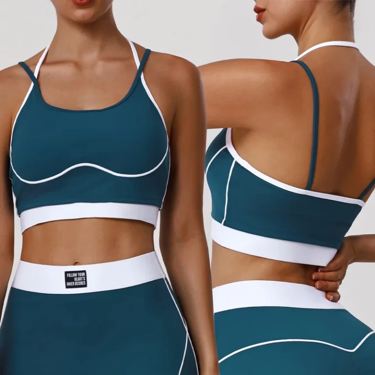 Fashion-Color-Blocked-High-Support-Four-Way-Stretch-Sports-Bra-Quick-Dry-Shock-Absorbing-Outdoor-Running-Breathable-Front