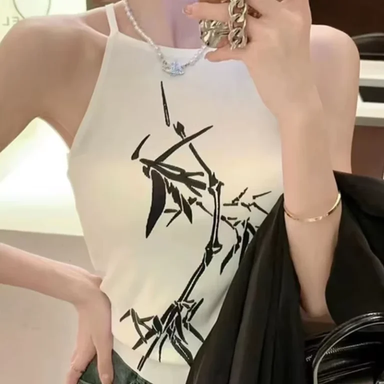 Fashion-Oriental-Chic-Sleeveless-Knit-Camisole-Women-Vintage-Halter-Top-Summer-Breathable-Vest-Slim-fit-Tank-Top