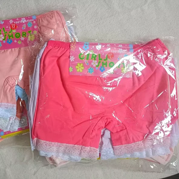 Foreign-Trade-Cotton-Breathable-Four-corner-Boxers-Girls-Lace-Underwear-1-Size-Model-KP174-Factory-Direct