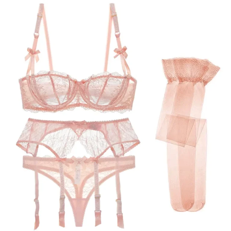 French-Lace-Sexy-Lingerie-Femme-Girls-High-Quality-New-Womens-Sexy-Underwear-Lace-Bra-Brief-Sets-4-Pcs-Sexy-Lingeries