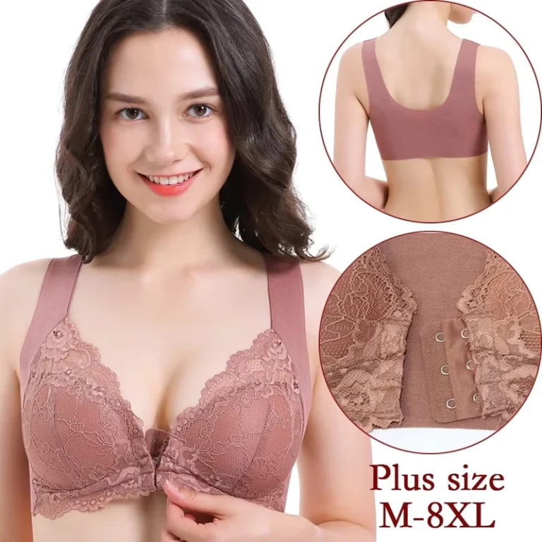 Front-Closure-Women-Lace-Bra-Push-up-Seamless-U-back-Vest-Top-Summer-Thin-Lady-Plus-Size-Sport-Bra