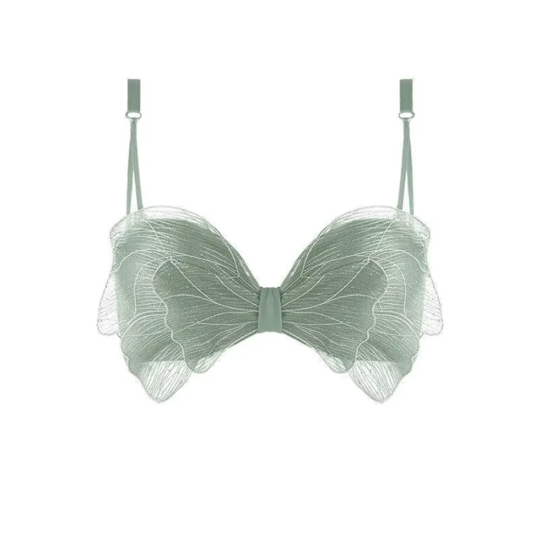 Girl-Womens-Adjustable-Breast-Closer-Bra-Embroidered-Bow-Gather-Underwear-Sexy-Style-Solid-Pattern-Knitted-Non-Steel-Ring