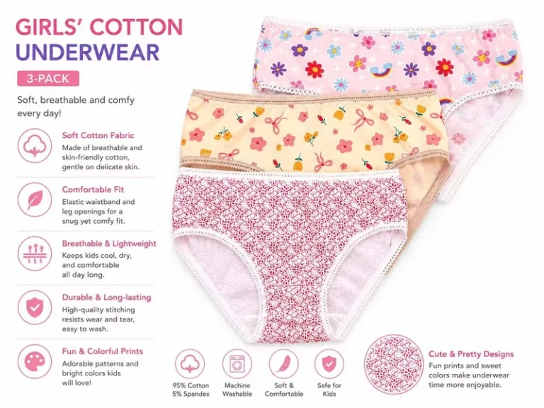 Girls-Cotton-Printed-Briefs-Soft-Breathable-Kids-Underwear