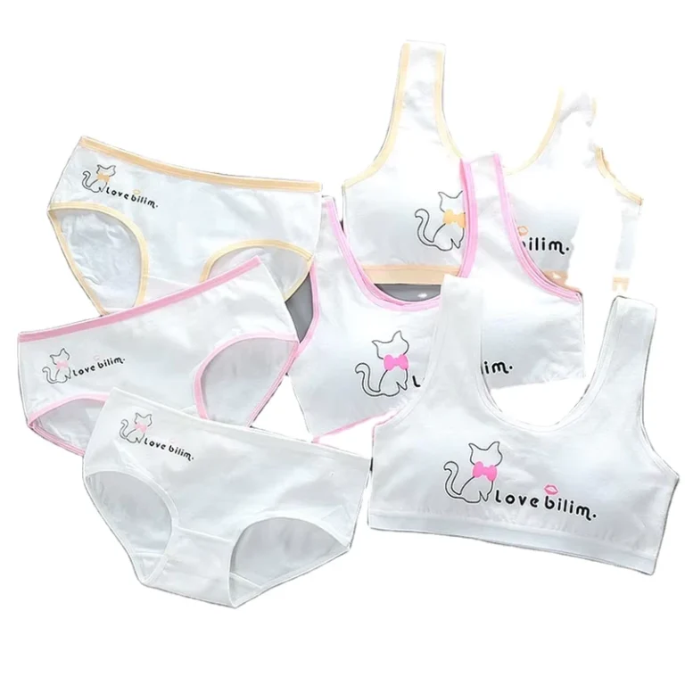 HIPPO-KIDS-Girly-2pcs-set-Girls-Underwear-Suit-Cotton-Print-Sports-Bra-Panties-Underwear-Sports-Training-Breathable-Teen-Girl