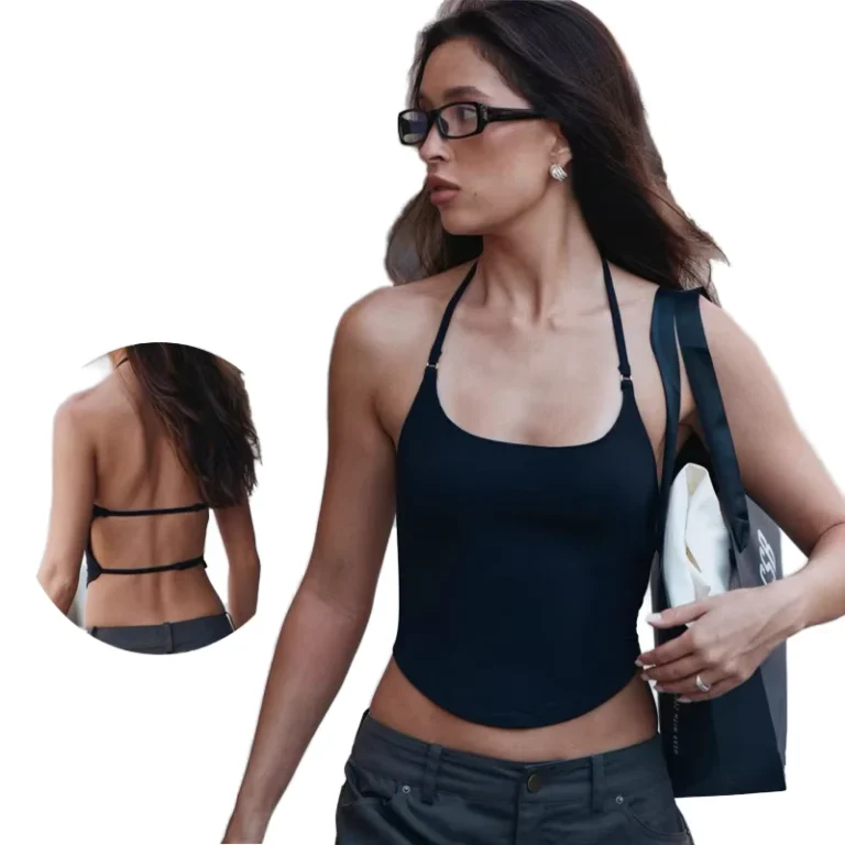 Halter-Womens-Yoga-Camisole-Push-up-Vest-Chest-Pads-Breathable-High-Elastic-Four-Way-Stretch-Quick-Dry-Backless-Tank-Top-Skinny