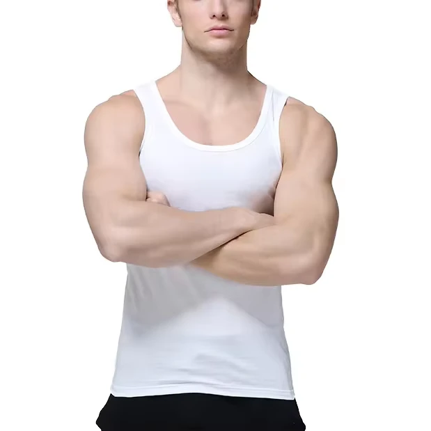 High-Quality-Custom-Cotton-Quick-Dry-Breathable-Tank-Top-Mens-Undershirt-White-Gym-Mens-Tank-Tops