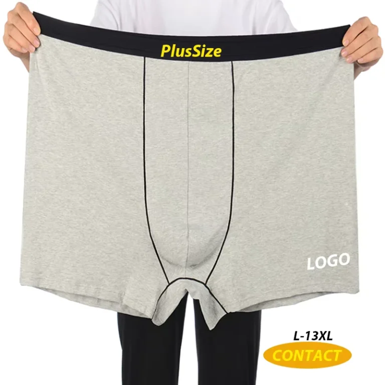 High-Waist-Cotton-13XL-Mens-Trunks-Plus-Size-Boxers-Brief-Custom-Logo-Underwear-for-Men