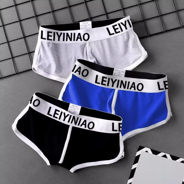 High-end-Quality-Mens-Combed-Cotton-Jacquard-logo-Boxers-Custom-logo-Breathable-Absorb-Sweat-Shorts-Briefs-Underwear